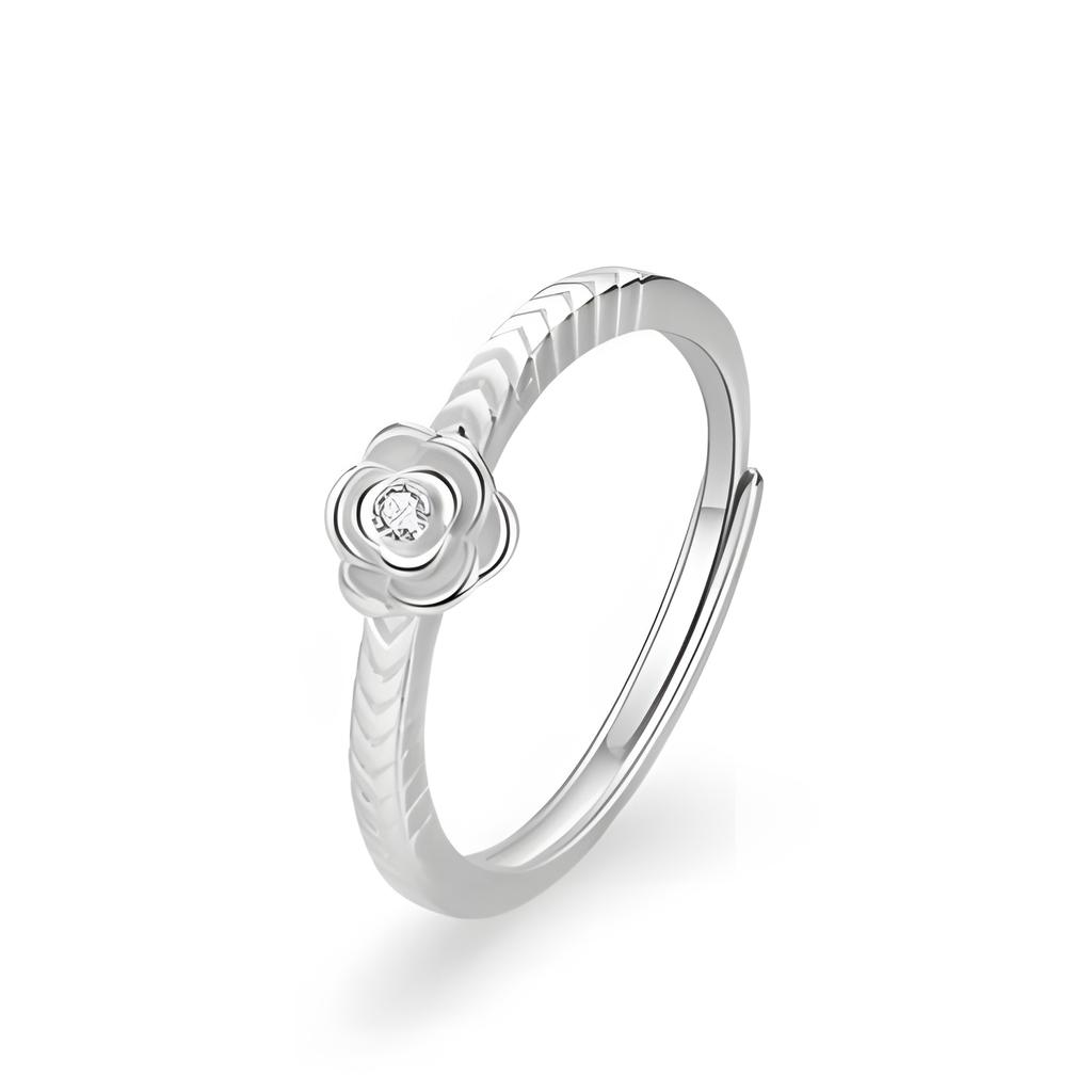 O Pequeno Príncipe e a Rosa - (Ajustável) - Prata 925 - Melly