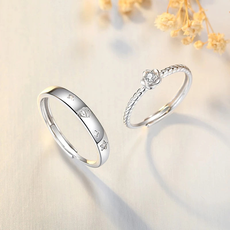 O Pequeno Príncipe e a Rosa - (Ajustável) - Prata