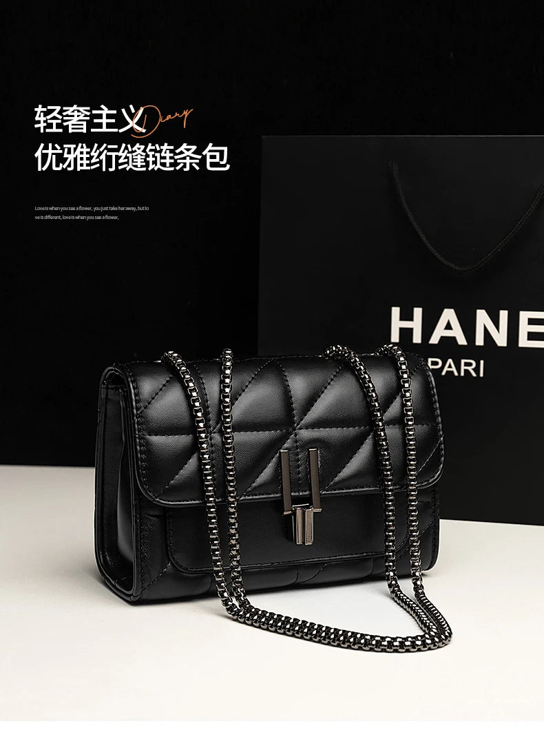 Saco de ombro clássico aba, cor sólida saco quadrado, todo o jogo cadeia saco