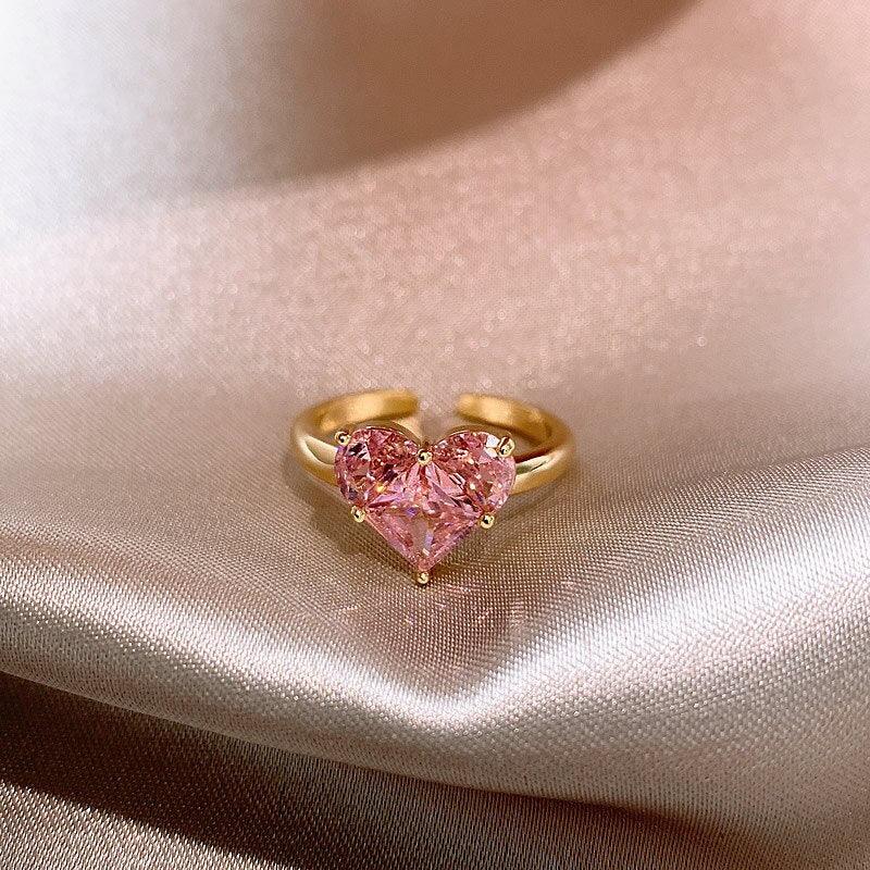 Anel Feminino Coração Luminoso de Cristal - Melly