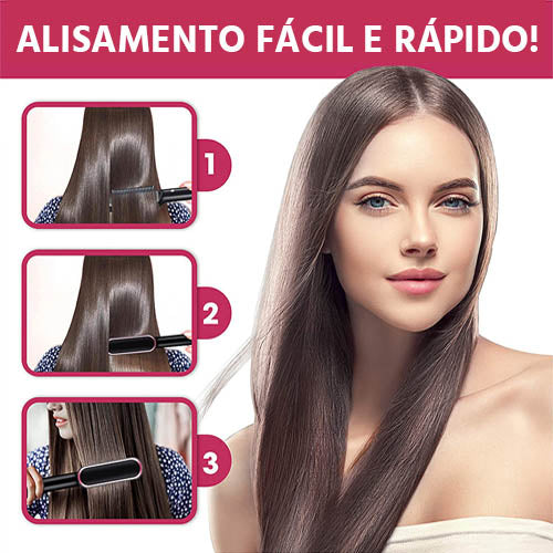 Escova Alisadora de Cabelos Bivolt 5 em 1 MultiGlam - Melly