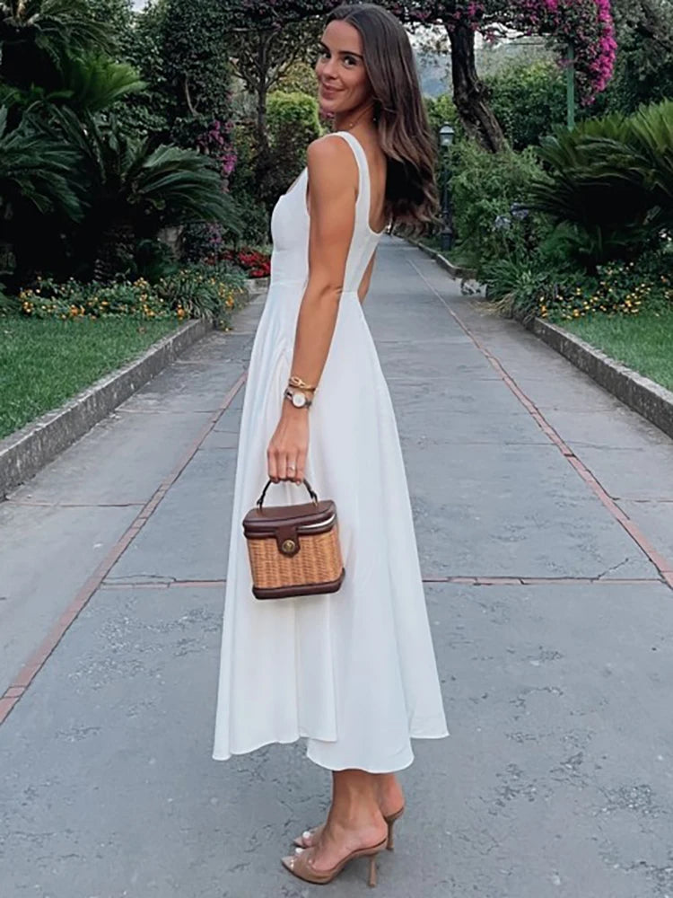 Fantoye-vestido maxi colarinho quadrado feminino, pulseira de espaguete preta, cintura alta, fino e elegante, roupa de festa sexy, outono