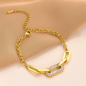 Pulseira Feminina Luxuosa Elos Cravejado - Melly