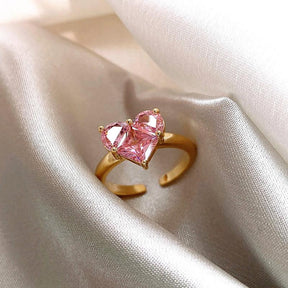 Anel Feminino Coração Luminoso de Cristal - Melly