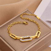 Pulseira Feminina Luxuosa Elos Cravejado - Melly