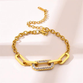 Pulseira Feminina Luxuosa Elos Cravejado - Melly